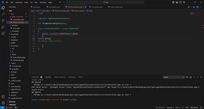 FirstController.php - pro - Visual Studio Code 11_26_2024 7_21_32 AM